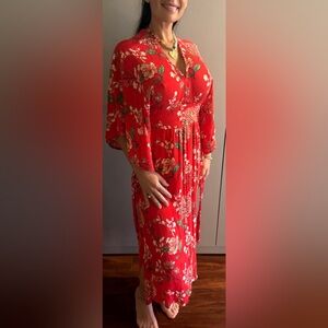 Floral Red Women's Dress
